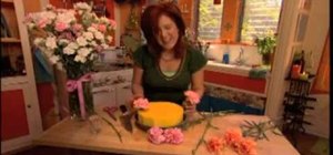 Make a floral Birthday "cake" table centerpiece