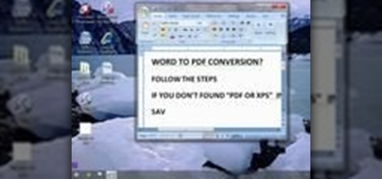Convert WORD DOC to PDF in Office 2007