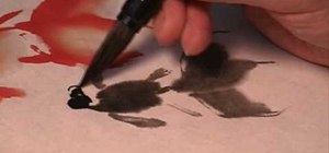 Do basic brushstrokes in Chinese painting using Sumi ink