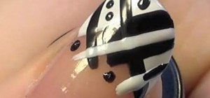 Create funky black and white art deco nails