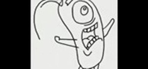 Draw the cartoon character Plankton from SpongeBob