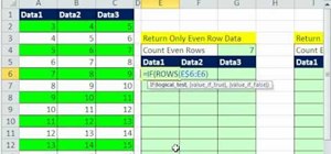 Return only even row data in an MS Excel spreadsheet