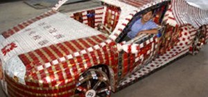 Working Bugatti Veyron Built with 10,000 Empty Cigarette Packs