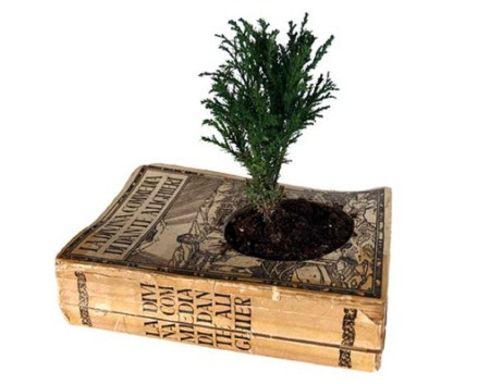 Recycle books as planters