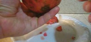 Cut a pomegranate open