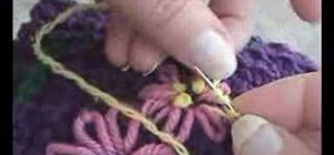 Embroider crochet projects with French knot stitches