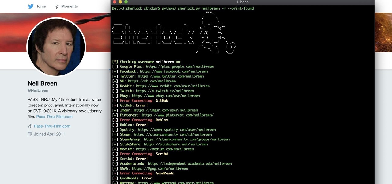 How To Hunt Down Social Media Accounts By Usernames With Sherlock