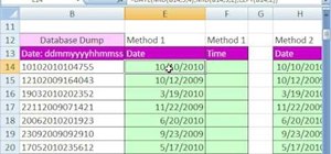 Extract dates and times from a database field in Excel