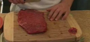 Prepare flank steak for searing