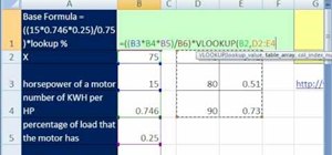 Calculate horsepower with Excel's VLOOKUP function