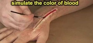 Paint rubber on skin to make fake scars and wounds