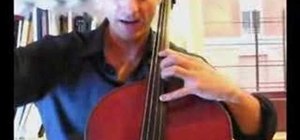 Perform the slide stretch exercise on the cello