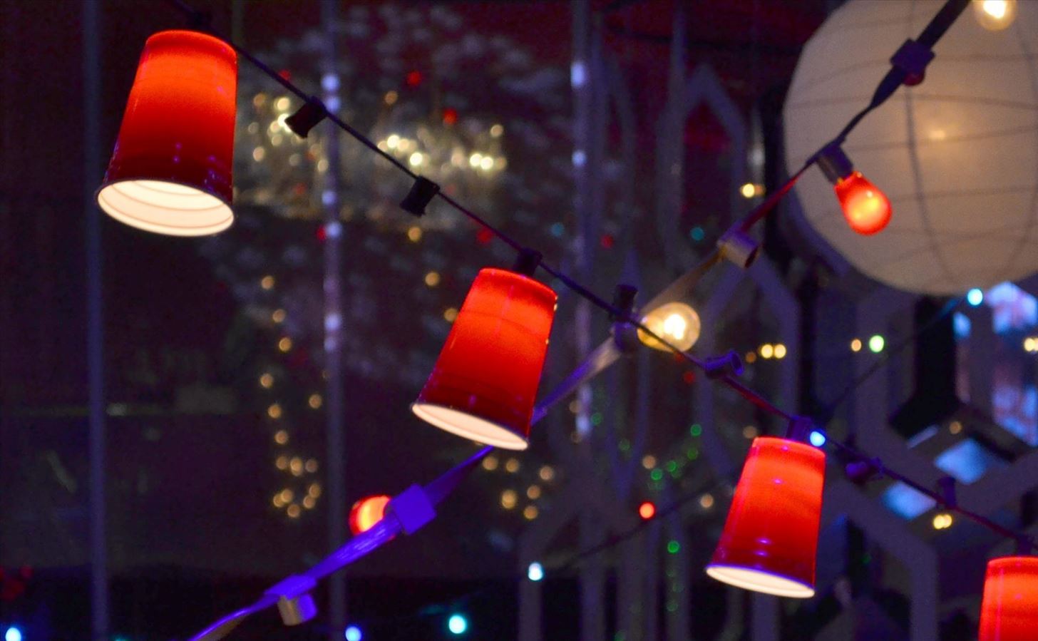 How to Recycle Red Plastic Cups into a Sweet Set of Stringed Party Lights