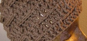 Crochet a basketweave patterned hat