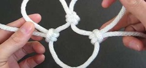 Tie the basic knot design of a cargo net