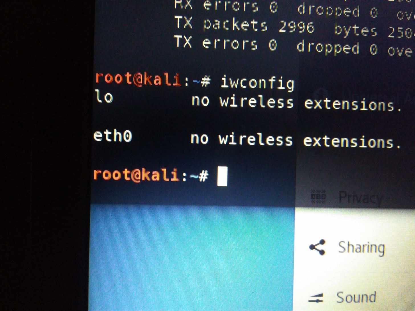 Internal Wireless Adapter Not Found While Using Live Usb Kali Linux