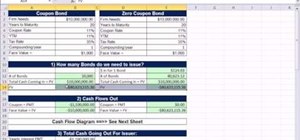 Compare cash flows for coupon & zero-coupon bonds in Excel
