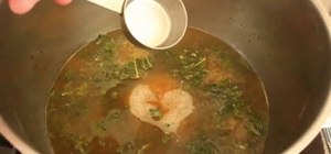 Make Italian wedding soup with green vegetables and meat