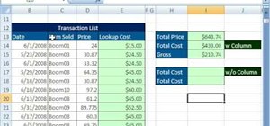 Sum lookup items in Microsoft Excel