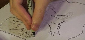 Draw an eagle with the American flag