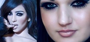 Create a Kim Kardashian-inspired cat eye makeup look