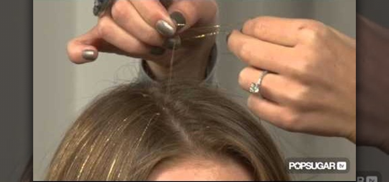 How to Insert sparkly hair tinsel hair extensions « Hairstyling ::  WonderHowTo