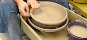 Use the chattering technique on a flat form pottery piece