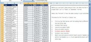 Set data up for sorting & filtering in Microsoft Excel