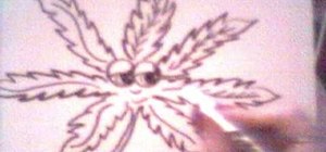 Draw a pot leaf cartoon character