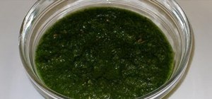 Make Indian hari chutney (cilantro chutney)