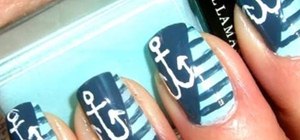 Create a nautical nail look with simple anchors