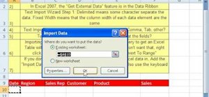 Import different types of data in Microsoft Excel
