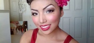 Create a retro pin up girl makeup look for Halloween