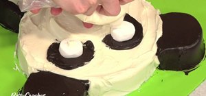 Make a panda bear birthday cake