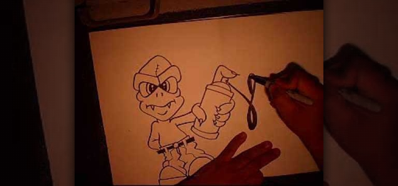 how to draw a graffiti cartoon character