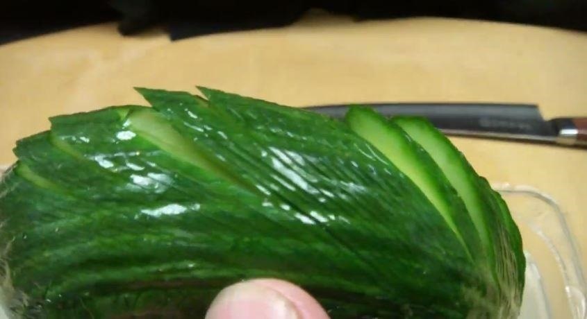 How to Turn an Innocent-Looking Cucumber into a Slithering Snake Using a Sharp Knife & Precise Cuts