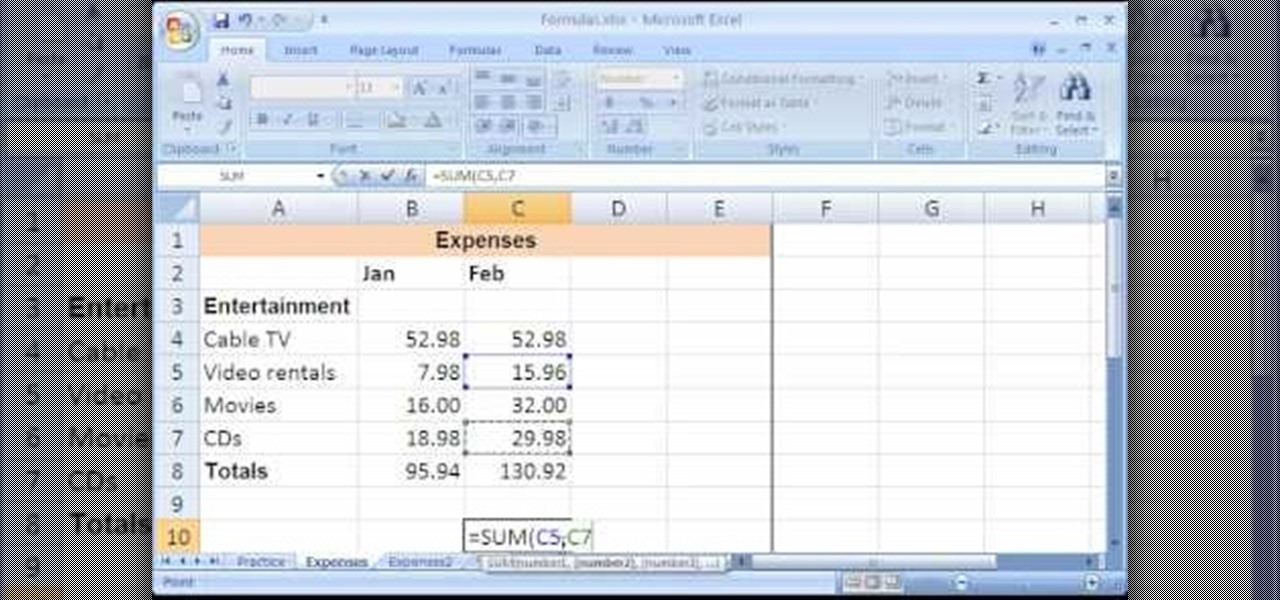Math In Excel 2007 Microsoft Office