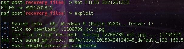 SPLOIT: Forensics with Metasploit ~ ( Recovering Deleted Files )