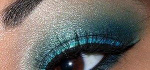 Create a shimmery turquoise blue eye makeup look