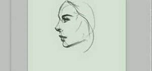 Draw the sideview of a woman's face