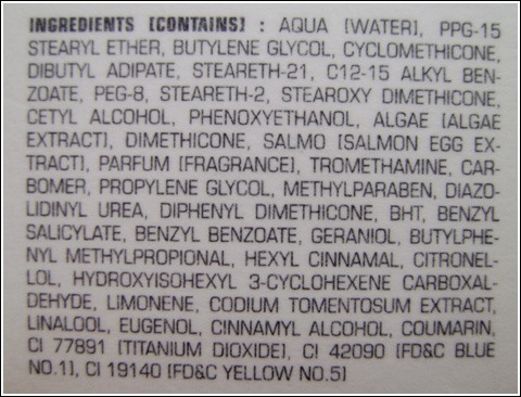Your typical beauty product ingredients list