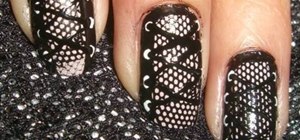 Create edgy, romantic corset lace nails
