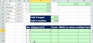 Use the LARGE and SMALL functions in Microsoft Excel