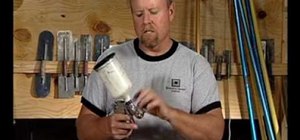 Use a HVLP cup gun to stain concrete