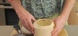 Make a soup bowl out of a coconut