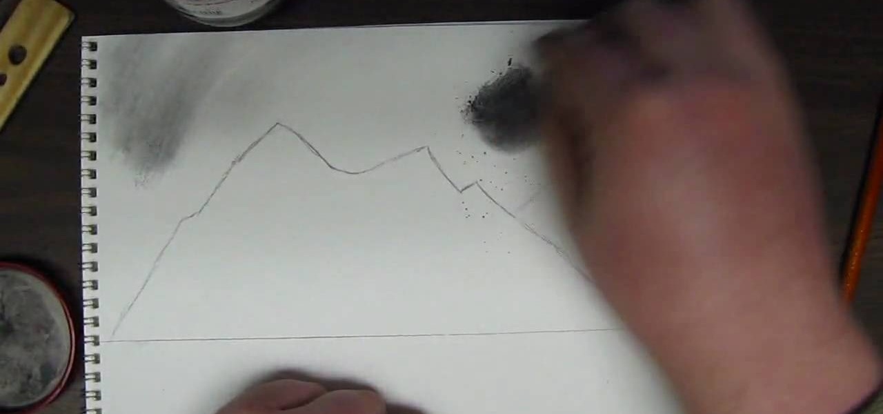 How To Draw A Mountain Landscape Using, Easy Charcoal Landscapes