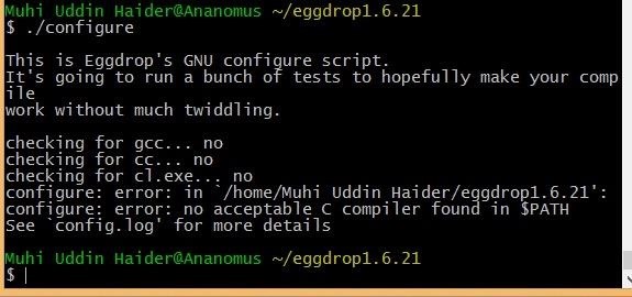 Eggdrop Configure Error