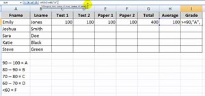 Use the IF function with letter grades in Excel