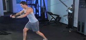 Do power cable chest presses with front lunge