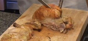 Carve a roasted chicken for easier eating